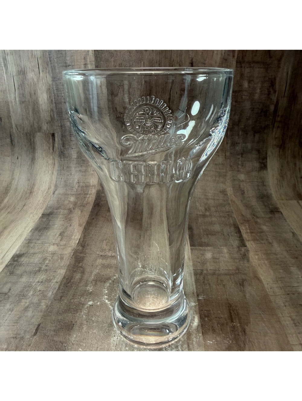 Miller Chill Beer Glass 7.5" Tall Thunderbird Aztec Bird Logo 12 oz.
